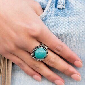 Paparazzi Jewelry Accessories - Mesa Mecca - Blue Ring - Vintage